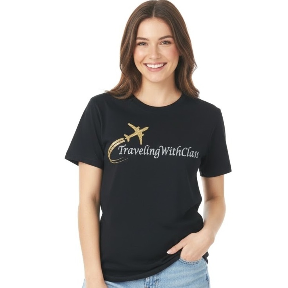 Gildan Womens Size Small Traveling With Class Ultra Cotton Graphic Tee T-Shirt